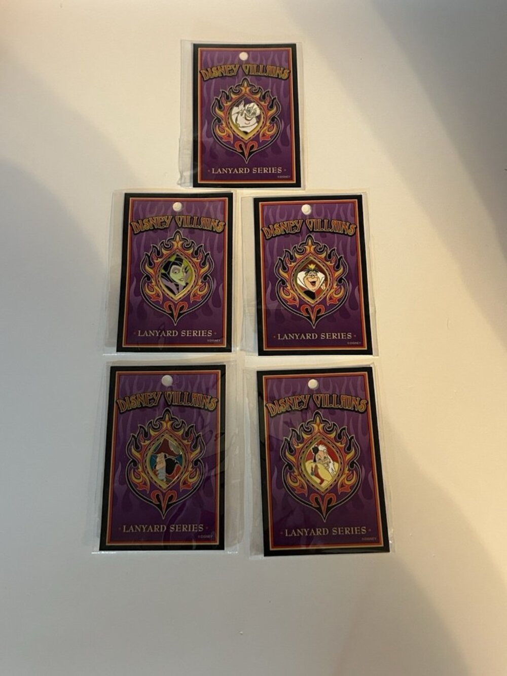 Disney Villains Lanyard Series Magnetic Bolo Inserts Lot of 5 NEW Maleficent Fun